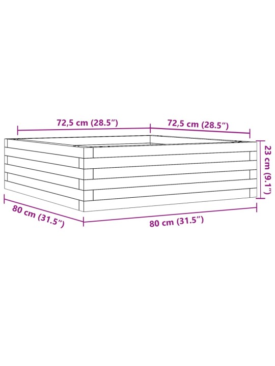 Aia taimekast, 80 x 80 x 23 cm, ebatsuuga puit