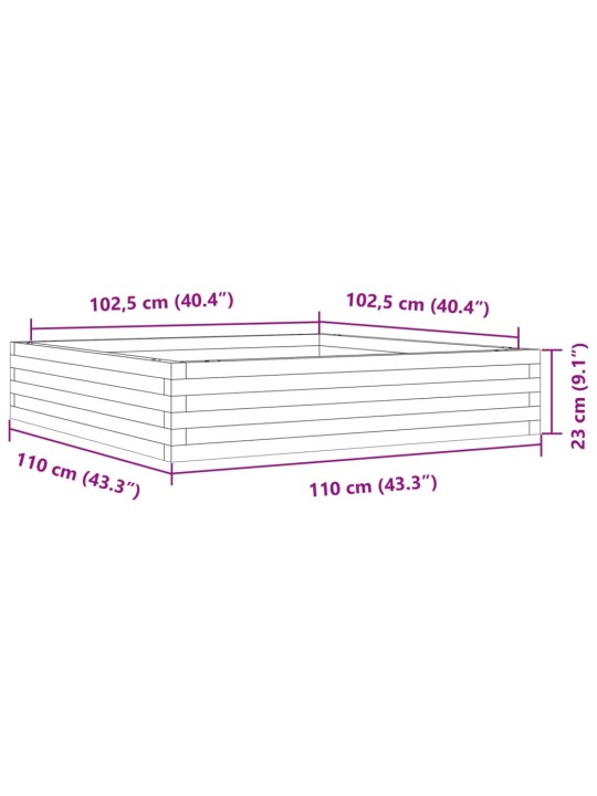 Aia taimekast, 100x100x23 cm, männipuit