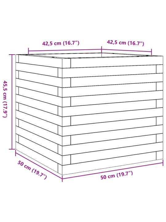 Aia taimekast, 50x50x45,5 cm, ebatsuuga puit