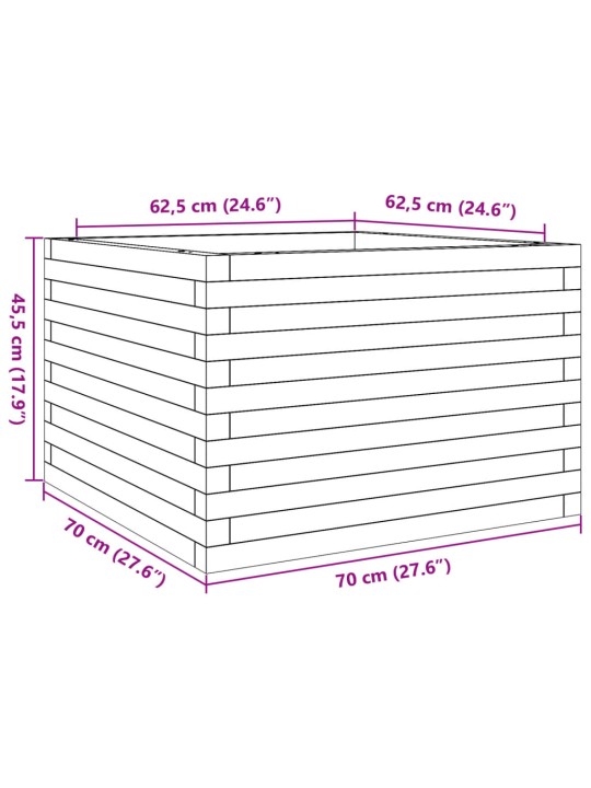 Aia taimekast, 70x70x45,5 cm, männipuit