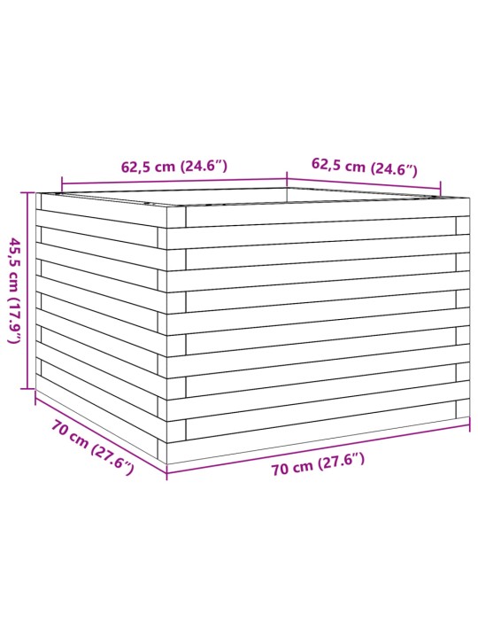 Aia taimekast,70x70x45,5 cm, ebatsuuga puit