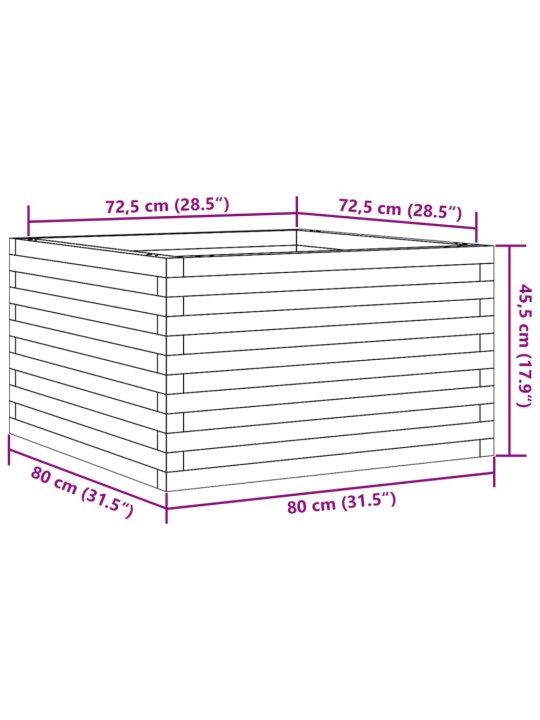 Aia taimekast, 80x80x45,5 cm, männipuit