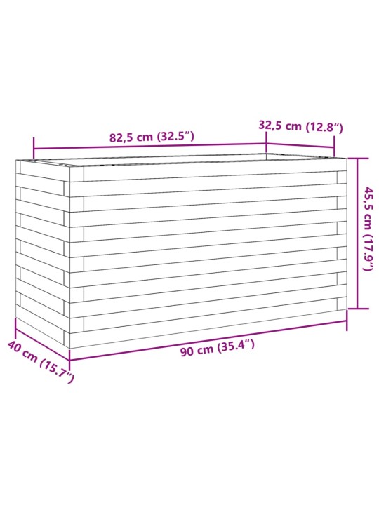 Aia taimekast, 90x40x45,5 cm, ebatsuuga puit