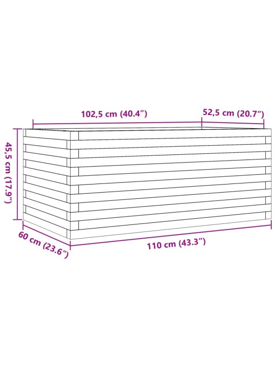 Aia taimekast, 110x60x45,5 cm, männipuit