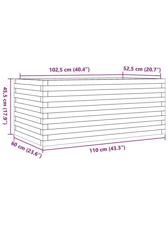 Aia taimekast, 110x60x45,5 cm, ebatsuuga puit