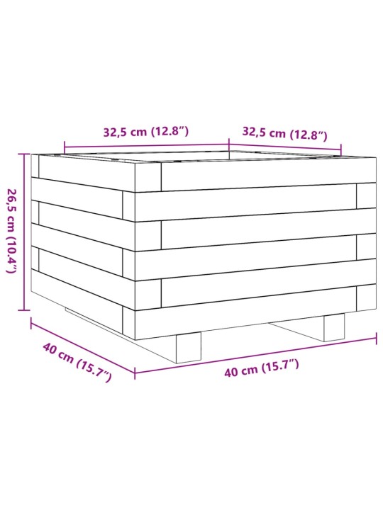 Aia taimekast, 40x40x26,5 cm, ebatsuuga puit