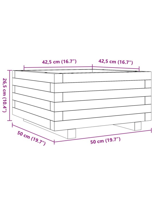 Aia taimekast, 50 x 50 x 26,5 cm, männipuit