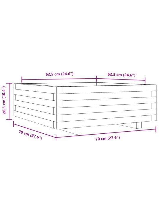 Aia taimekast, 70 x 70 x 26,5 cm, ebatsuuga puit