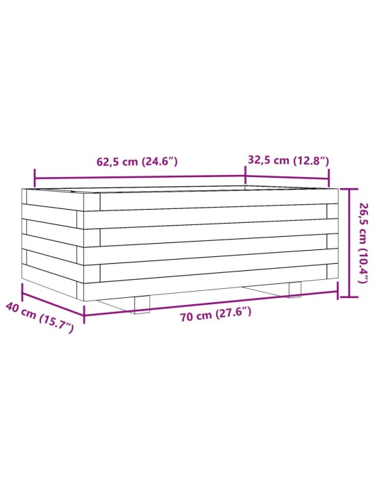 Aia taimekast, 70 x 40 x 26,5 cm, männipuit