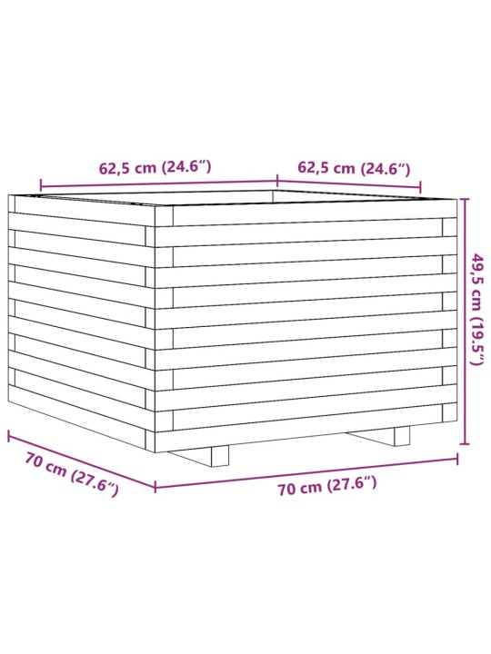 Aia taimekast, 70x70x49,5 cm, männipuit