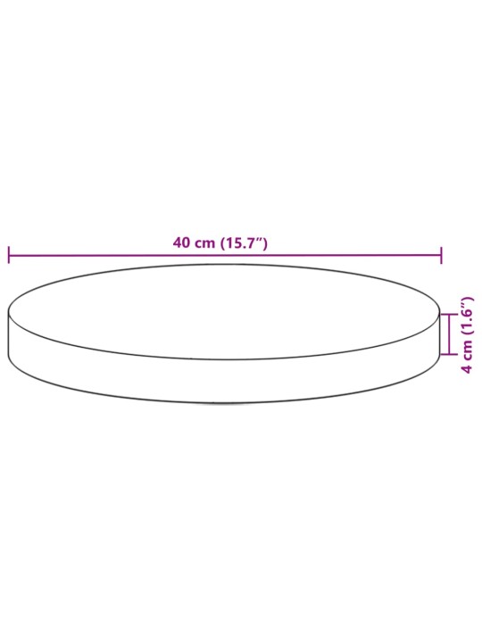 Ümmargune lauaplaat, ø40x4 cm, akaatsiapuit