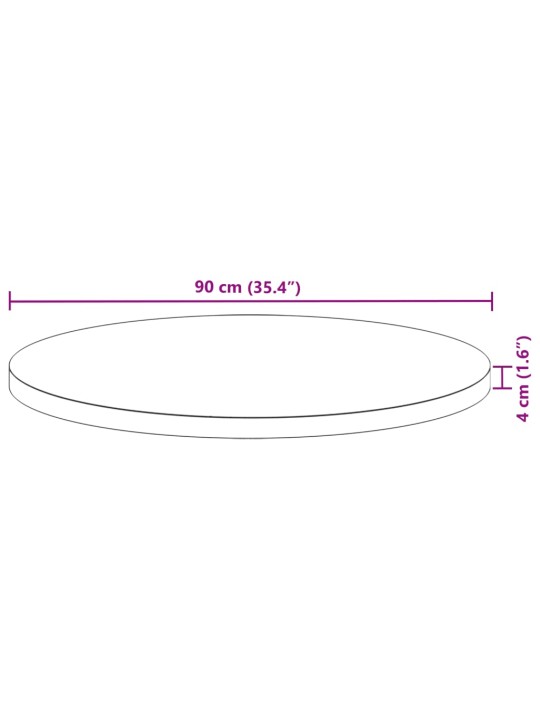 Ümmargune lauaplaat, ø90x4 cm, akaatsiapuit