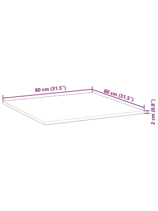 Lauaplaat, kandiline, 80x80x2 cm, akaatsiapuit