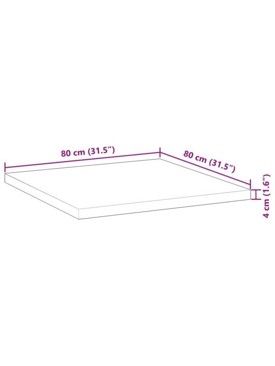 Lauaplaat, kandiline, 80x80x4 cm, akaatsiapuit