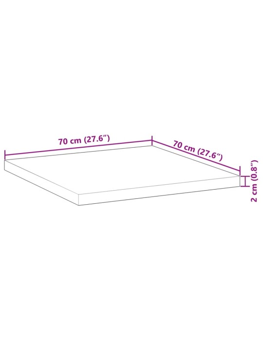 Lauaplaat, kandiline, 70x70x2 cm, akaatsiapuit