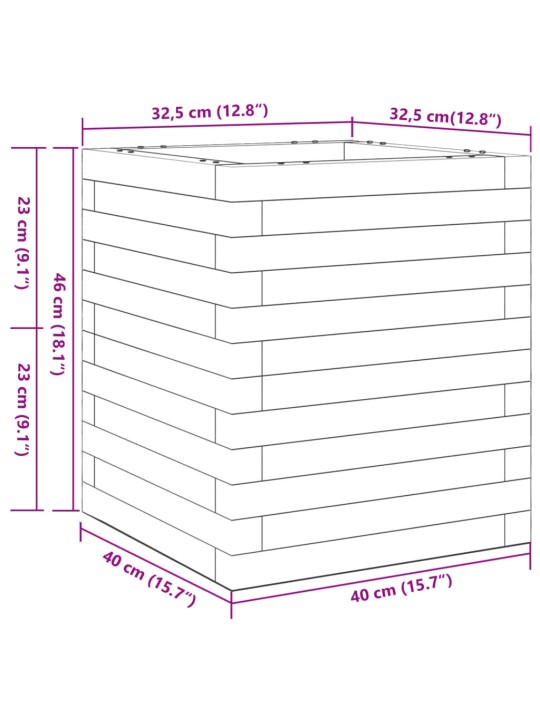 Aia taimekast, 40x40x46 m, immutatud männipuit