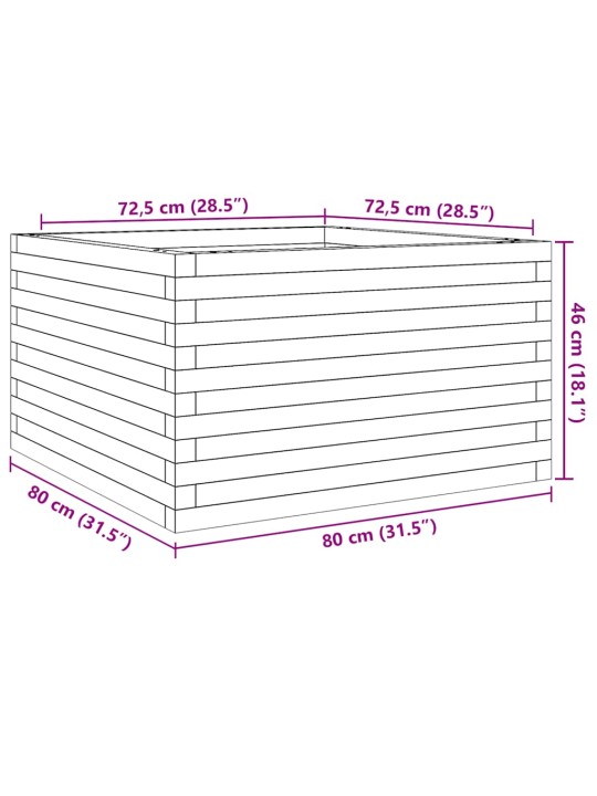 Aia taimekast, 80x80x46 cm, ebatsuuga puit