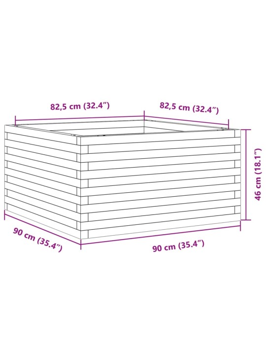 Aia taimekast, 90 x 90 x 46 cm, ebatsuuga puit