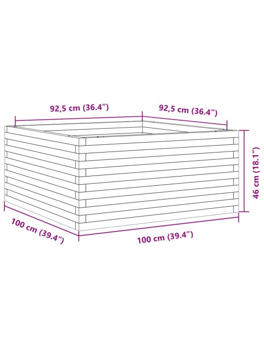 Aia taimekast, 100x100x46 cm, männipuit