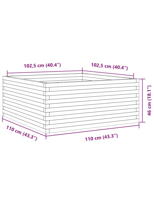 Aia taimekast, 110x110x46 cm, männipuit