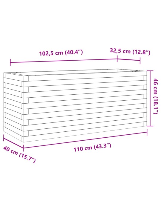 Aia taimekast, 110x40x46 cm, männipuit