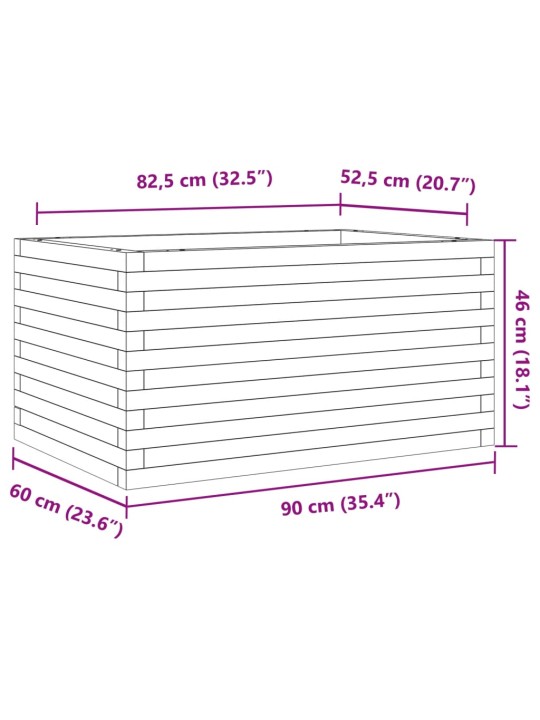 Aia taimekast, 90x60x46 cm, männipuit