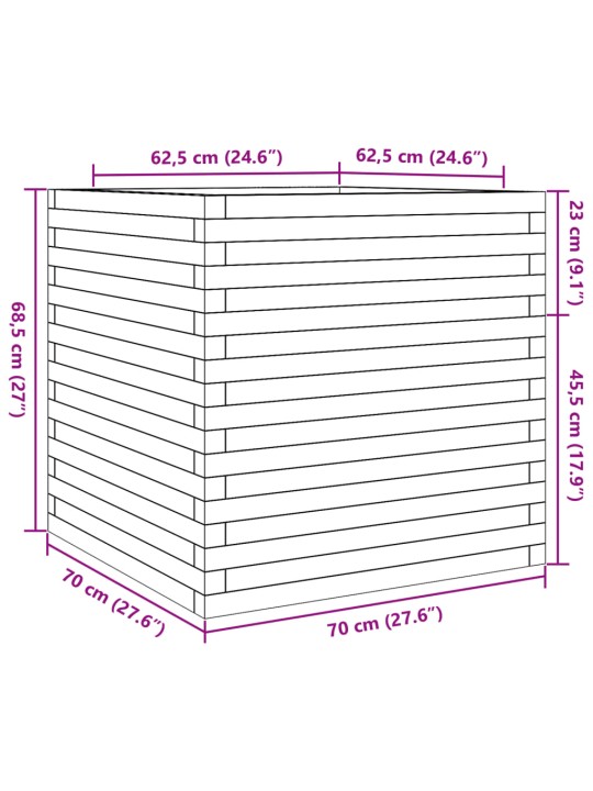 Aia taimekast, 70x70x68,5 cm, männipuit