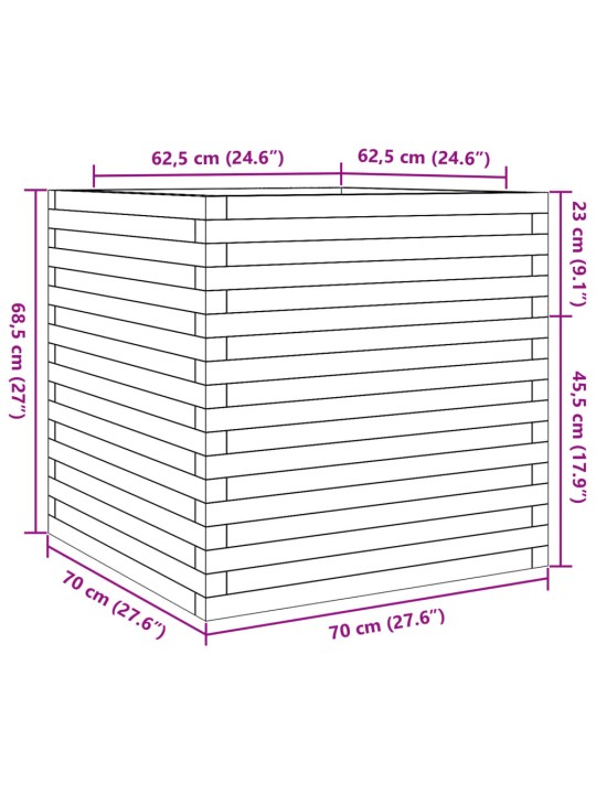 Aia taimekast, 70x70x68,5 cm, ebatsuuga puit