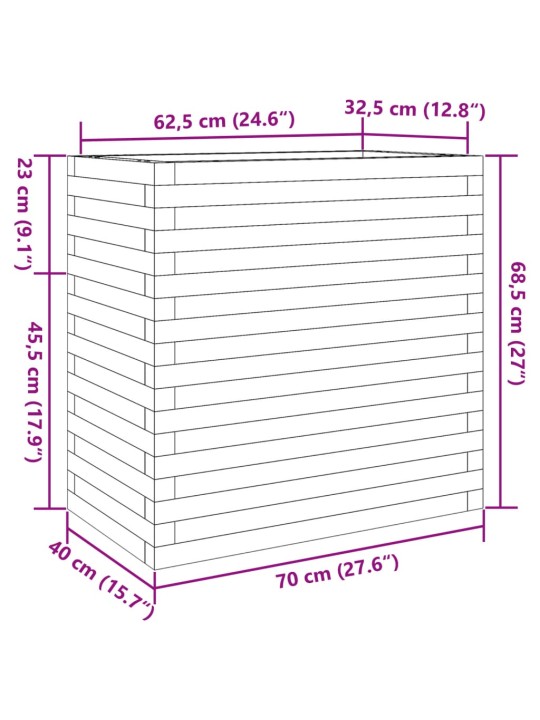 Aia taimekast, 70x40x68,5 cm, männipuit