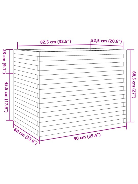 Aia taimekast, 90x60x68,5 cm, männipuit