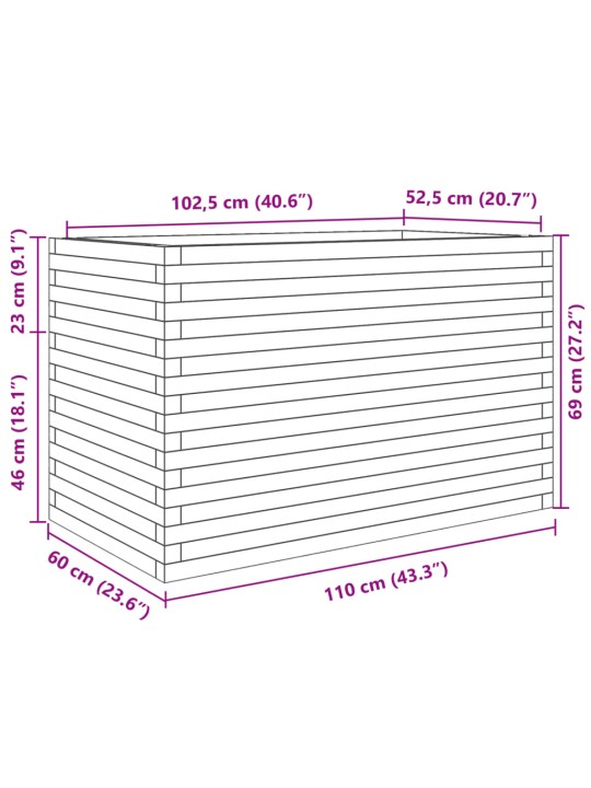 Aia taimekast, 110x60x68,5 cm, männipuit