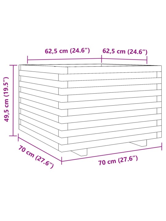 Aia taimekast, 70x70x49,5 cm, männipuit