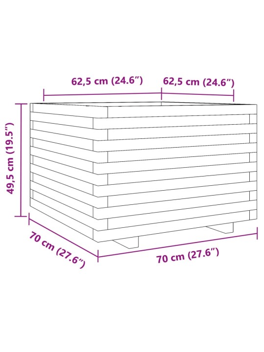 Aia taimekast, 70x70x49,5 cm, ebatsuuga puit