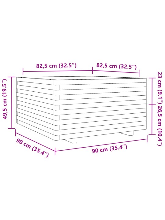 Aia taimekast, 90x60x49,5 cm, männipuit