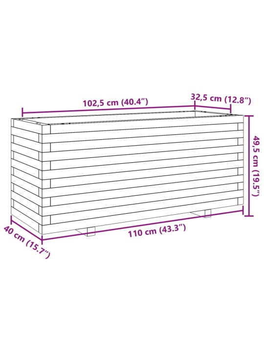 Aia taimekast, 110x40x49,5 cm, männipuit