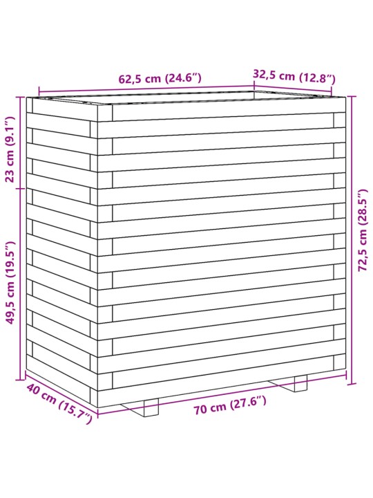 Aia taimekast, 70x40x72,5 cm, ebatsuuga puit