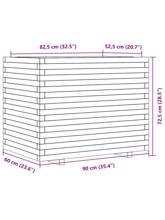 Aia taimekast, 90x60x72,5 cm, männipuit