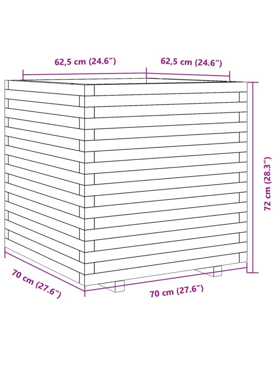 Aia taimekast, 70x70x72 cm, ebatsuuga puit