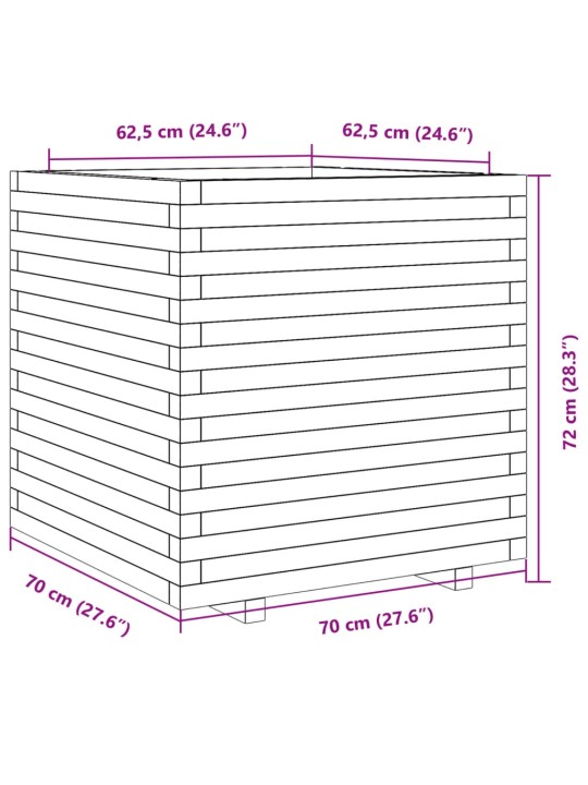 Aia taimekast, 70x70x72 cm, immutatud männipuit