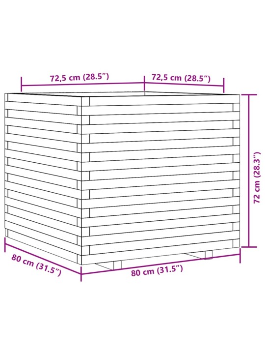 Aia taimekast, 80x80x72 cm, ebatsuuga puit