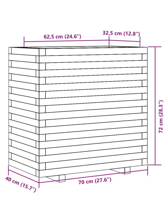 Aia taimekast, 70x40x72 cm, ebatsuuga puit