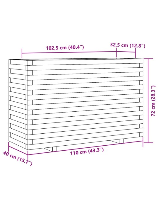 Aia taimekast, 110x40x72 cm, ebatsuuga puit