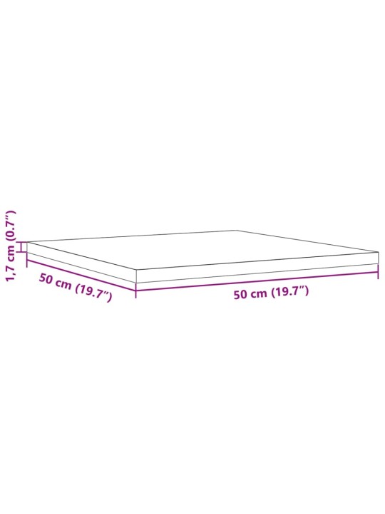 Lauaplaat, kandiline, 50 x 50 x 1,7 cm, männipuit