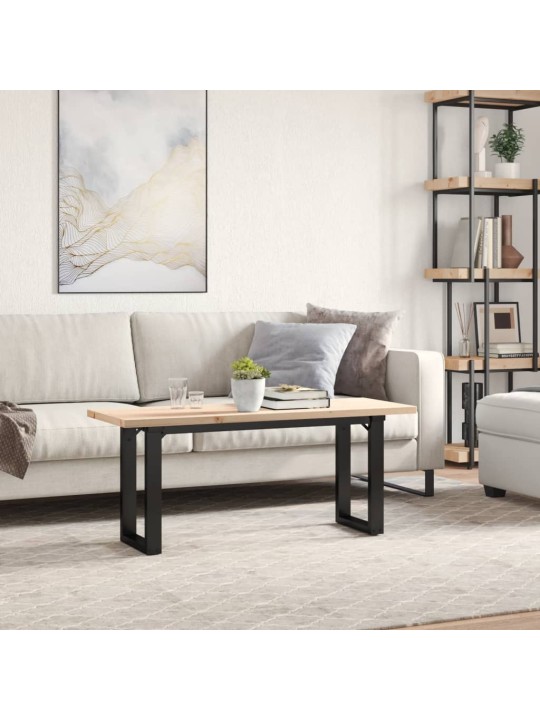 KOHVILAUD, O-RAAM, 110 X 40 X 45,5 CM, MÄNNIPUIT JA TERAS