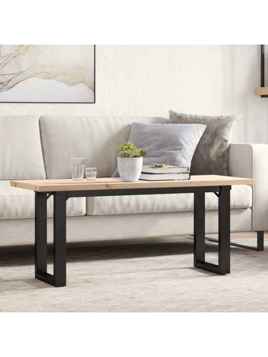 KOHVILAUD, O-RAAM, 110 X 40 X 45,5 CM, MÄNNIPUIT JA TERAS