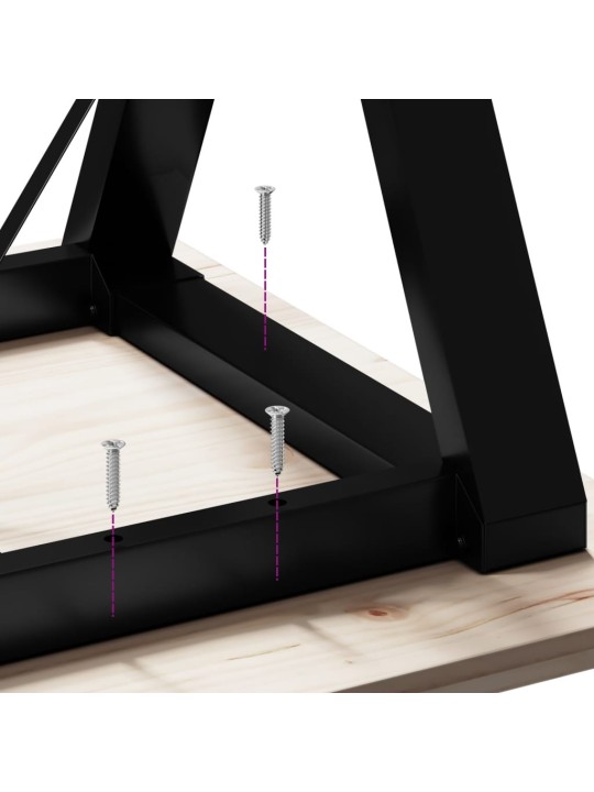 Söögilaud, y-raam, 60 x 60 x 75,5 cm, männipuit ja malm