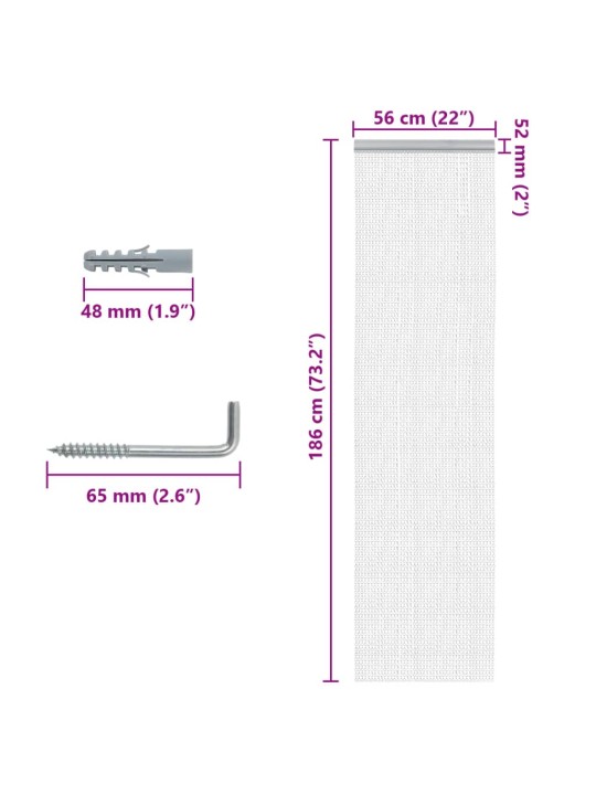 Kettidest putukavõrk uksele, 56x186 cm, alumiinium