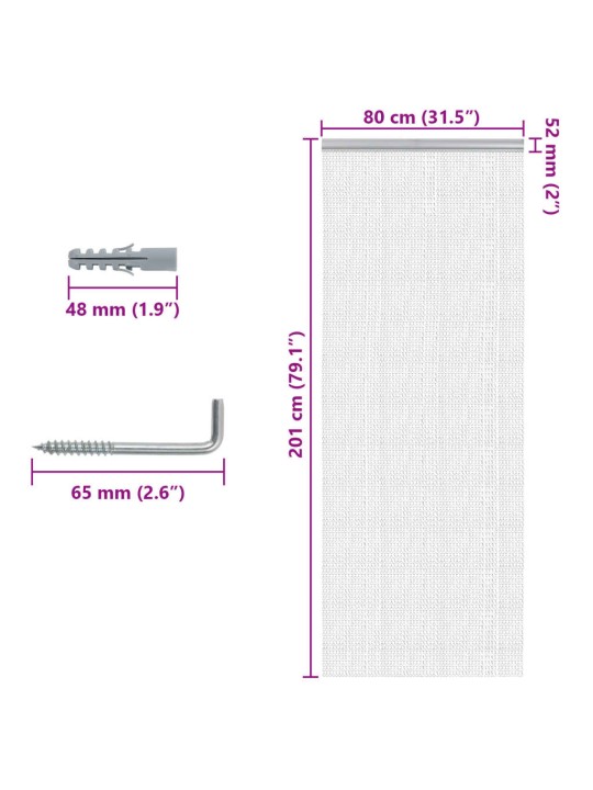 Kettidest putukavõrk uksele, 80x201 cm, alumiinium