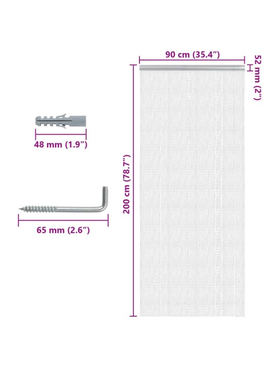 Kettidest putukavõrk uksele, 90x200 cm, alumiinium