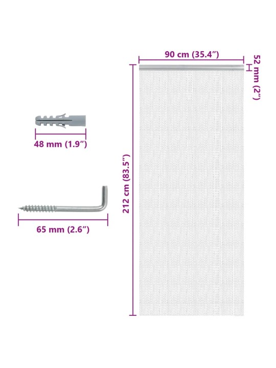 Kettidest putukavõrk uksele, 90x212 cm, alumiinium